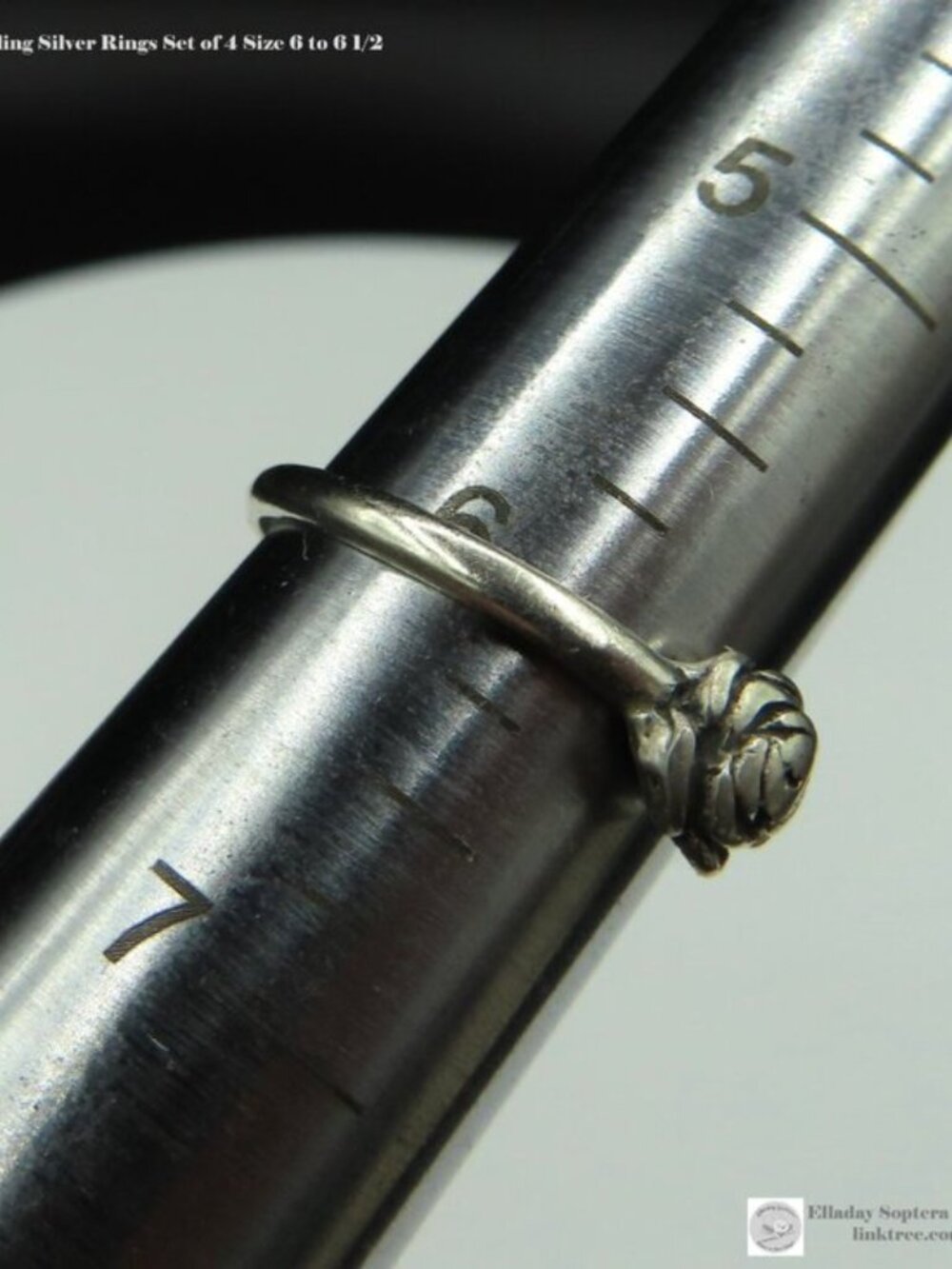 Sterling Silver Rings Set of 4 Size 6 to 6.5 - Picture 11 of 14